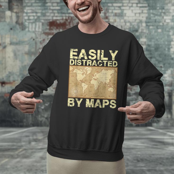Geography Teacher Easily Distracted By Maps Men Graphic Sweatshirt, gift for family, gift for coworker Geography Teacher Easily Distracted By Maps Men Graphic Sweatshirt, gift for family, gift for coworker