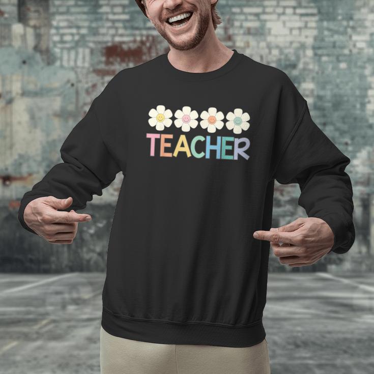 Groovy Teacher Cute Daisy Flower Retro Back To School Men Graphic Sweatshirt, Groovy Teacher Sweatshirts, gift for family, gift for coworker Groovy Teacher Cute Daisy Flower Retro Back To School Men Graphic Sweatshirt, Groovy Teacher Sweatshirts, gift for family, gift for coworker