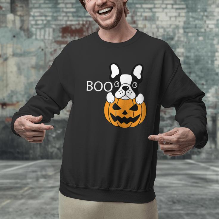 The Halloween Boston Terrier Men Graphic Sweatshirt, Boston Terrier Halloween Sweatshirts, gift for family, gift for coworker