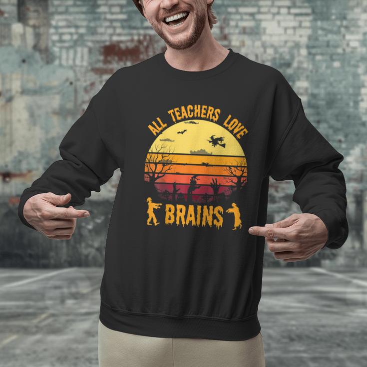 Halloween Costume Teacher Love Brains Zombie Men Graphic Sweatshirt, gift for family, gift for coworker Halloween Costume Teacher Love Brains Zombie Men Graphic Sweatshirt, gift for family, gift for coworker