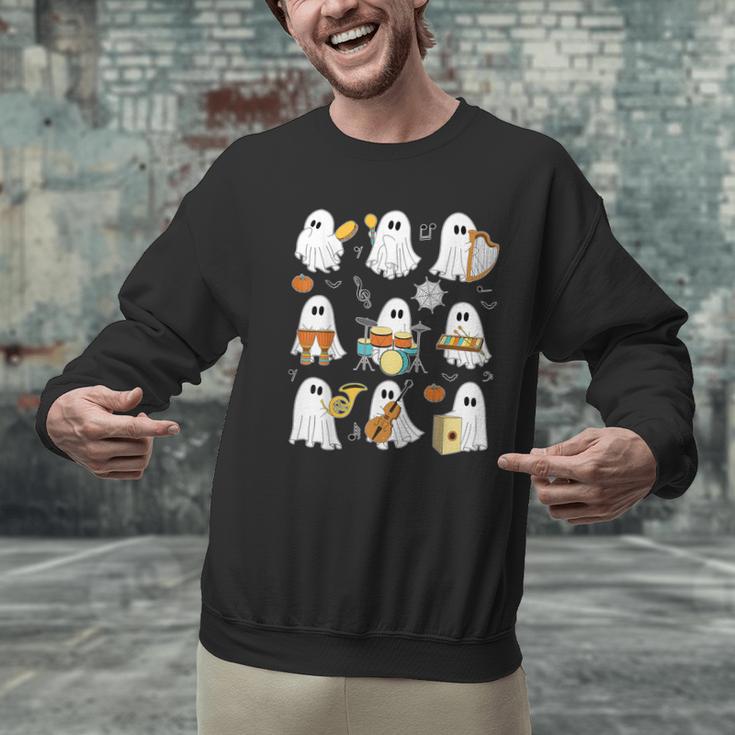 Halloween Ghost Music Teacher Playing Instruments Men Graphic Sweatshirt, gift for family, gift for coworker Halloween Ghost Music Teacher Playing Instruments Men Graphic Sweatshirt, gift for family, gift for coworker