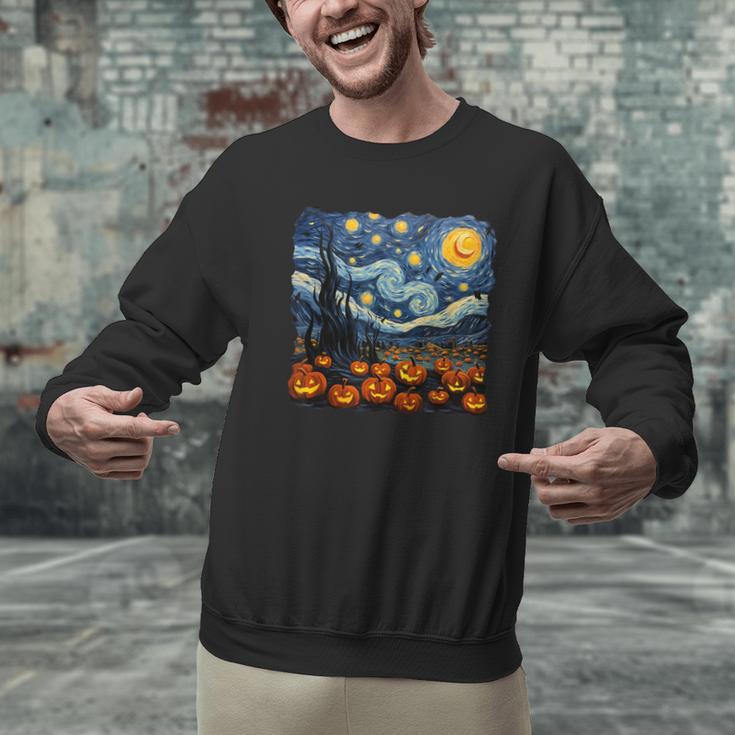 Halloween Pumpkin Starry Night Van Gogh Art Teacher Men Graphic Sweatshirt, gift for family, gift for coworker Halloween Pumpkin Starry Night Van Gogh Art Teacher Men Graphic Sweatshirt, gift for family, gift for coworker