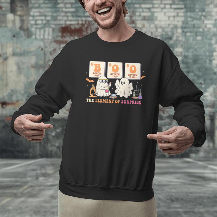 Halloween Science Teacher Boo Ghost The Element Of Surprise Men Graphic Sweatshirt, Science Teacher Sweatshirts, gift for family, gift for coworker