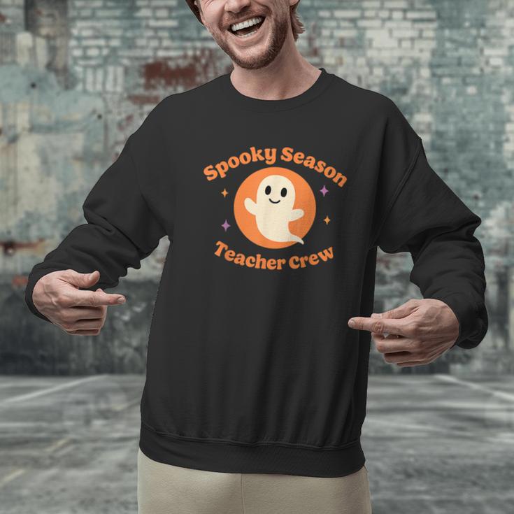 Halloween Teacher Crew Spooky Season Retro Ghost Men Graphic Sweatshirt, gift for family, gift for coworker