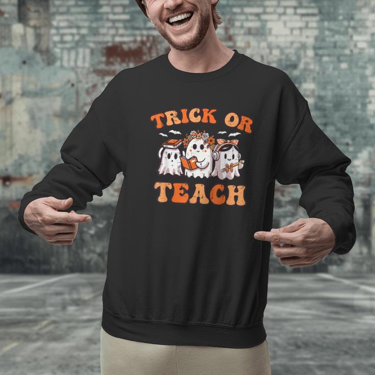 Halloween Teacher Ghosts Trick Or Teach Retro Costume Women Men Graphic Sweatshirt, gift for family, gift for coworker Halloween Teacher Ghosts Trick Or Teach Retro Costume Women Men Graphic Sweatshirt, gift for family, gift for coworker
