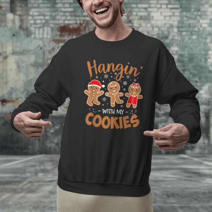 Hangin With My Cookies Gingerbread Women Christmas Teacher Men Graphic Sweatshirt, gift for family, gift for coworker