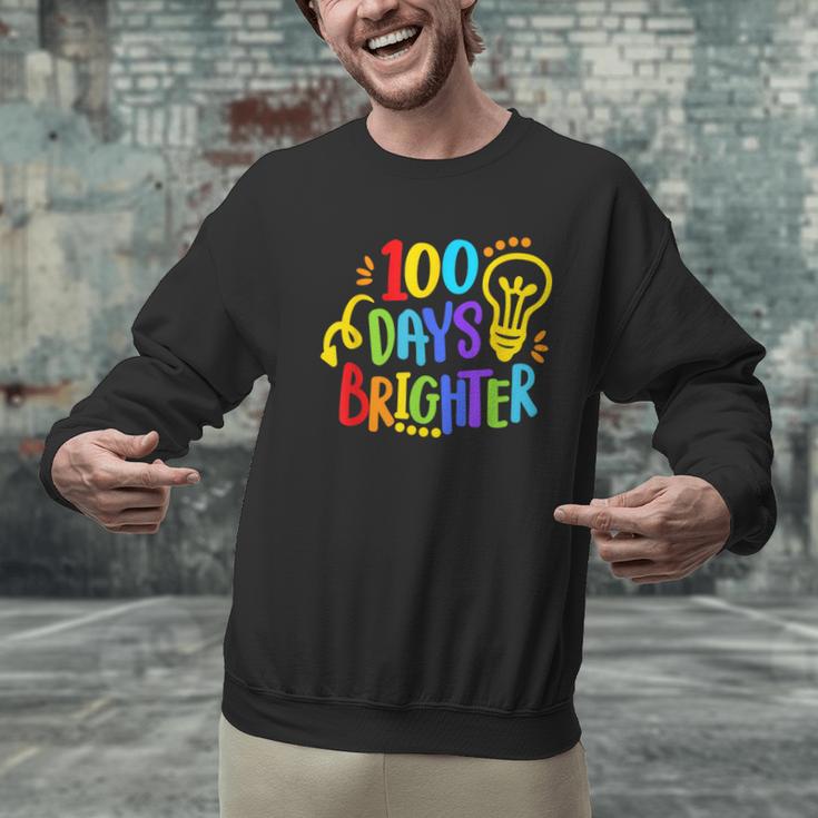 Happy 100th Day Of School 100 Days Brighter Girls Teacher Men Graphic Sweatshirt, gift for family, gift for coworker Happy 100th Day Of School 100 Days Brighter Girls Teacher Men Graphic Sweatshirt, gift for family, gift for coworker