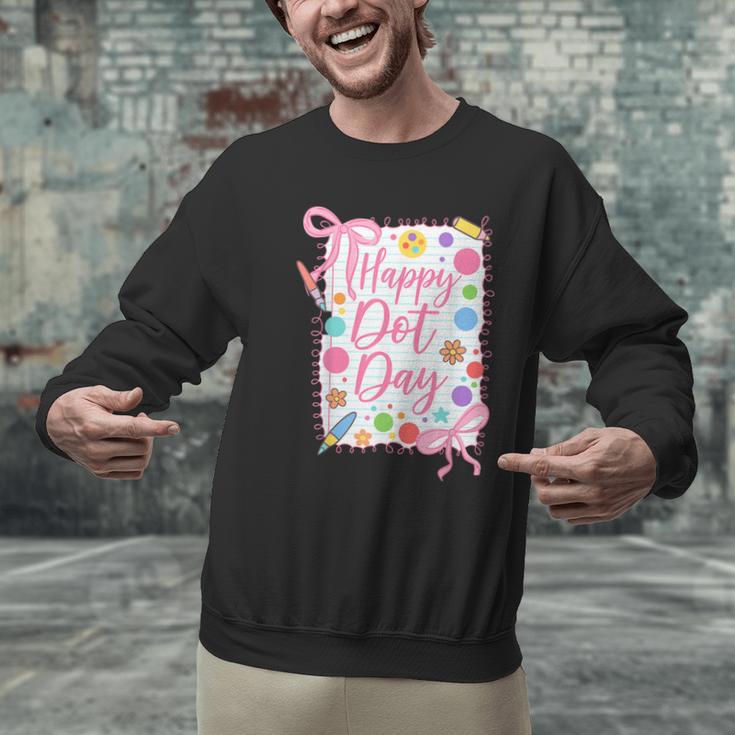 Happy Dot Day Bow Coquette For Teacher Girls Men Graphic Sweatshirt, gift for family, gift for coworker Happy Dot Day Bow Coquette For Teacher Girls Men Graphic Sweatshirt, gift for family, gift for coworker