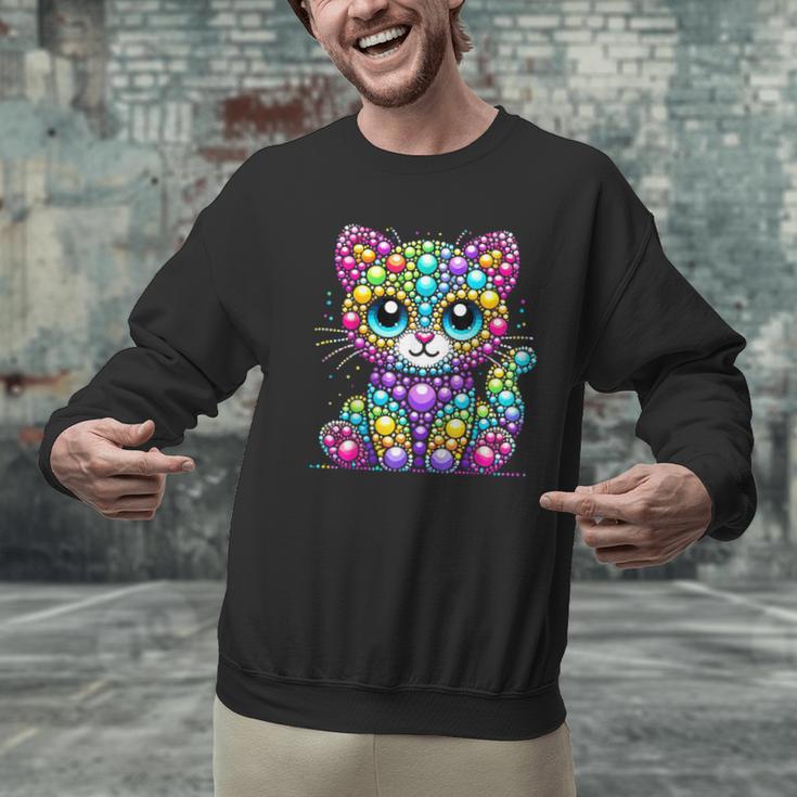 Happy Dot Day Colorful Polka Dot Cat Kitten Teachers Kids Men Graphic Sweatshirt, gift for family, gift for coworker
