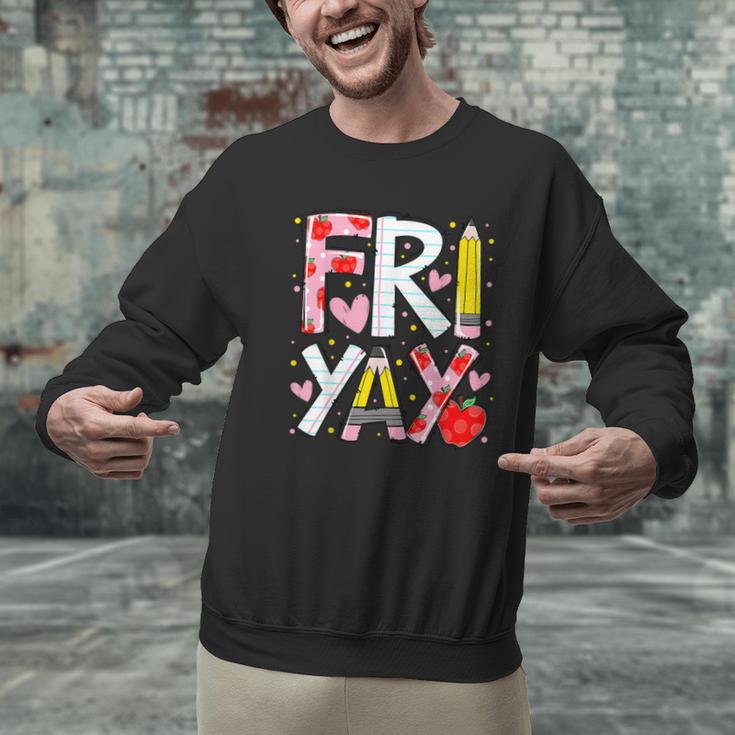 Happy Fri-Yay Teacher Back To School Friday Lovers Men Graphic Sweatshirt, gift for family, gift for coworker Happy Fri-Yay Teacher Back To School Friday Lovers Men Graphic Sweatshirt, gift for family, gift for coworker