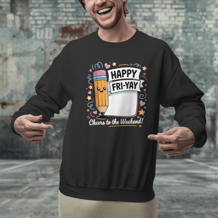 Happy Fri-Yay Teacher Fry Yay Friday Weekend Men Graphic Sweatshirt, gift for family, gift for coworker