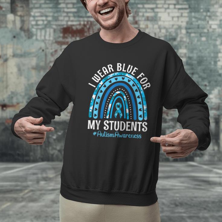 Happy Teacher I Wear Blue For My Students Autism Awareness Men Graphic Sweatshirt, gift for family, gift for coworker