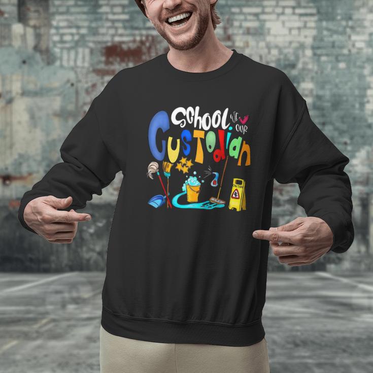 We Heart Love Our School Custodian For Teacher & Kids Men Graphic Sweatshirt, gift for family, gift for coworker We Heart Love Our School Custodian For Teacher & Kids Men Graphic Sweatshirt, gift for family, gift for coworker