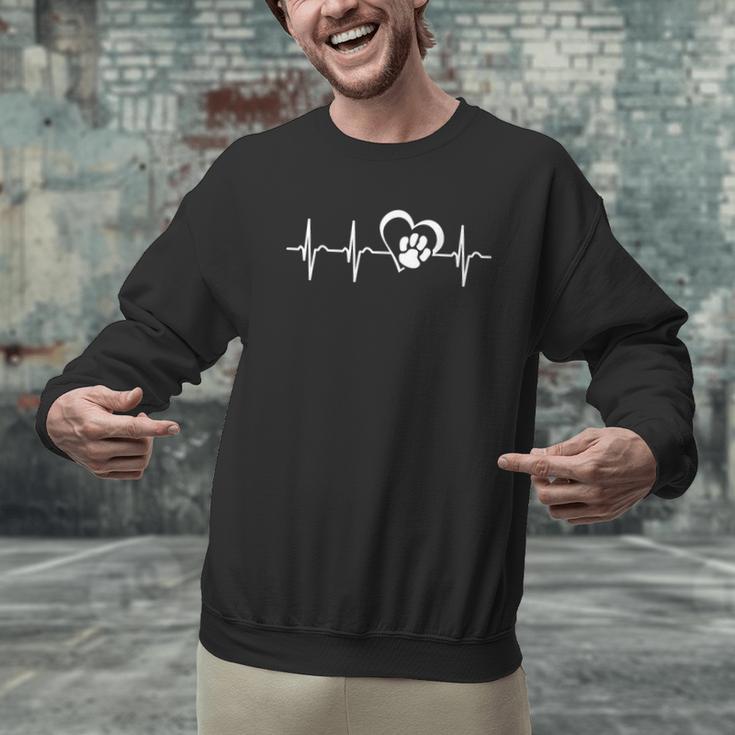 Heartbeat Dog Paw Men Graphic Sweatshirt, gift for family, gift for coworker