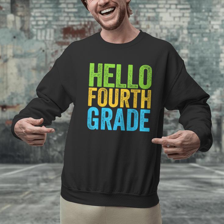 Hello Fourth Grade Shirt 4th Grade Boy Girl Student Teacher Men Graphic Sweatshirt, 4th Grade Teacher Sweatshirts, gift for family, gift for coworker