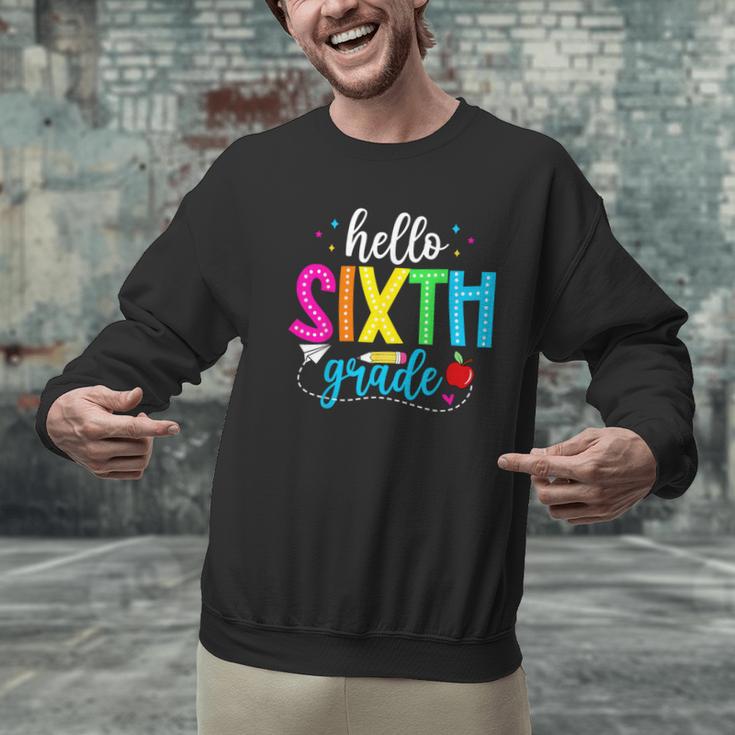 Hello Sixth Grade Cute Back To School 6th Grade Teacher Kids Men Graphic Sweatshirt, gift for family, gift for coworker Hello Sixth Grade Cute Back To School 6th Grade Teacher Kids Men Graphic Sweatshirt, gift for family, gift for coworker