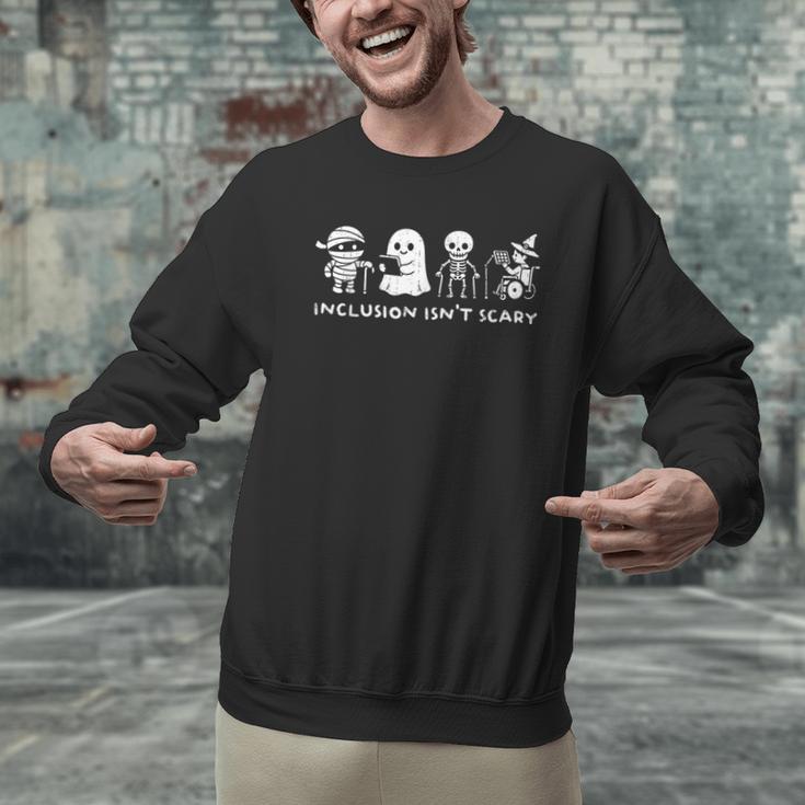 Inclusion Isn't Scary SLP Halloween Ghost Mummy Sped Teacher Men Graphic Sweatshirt, gift for family, gift for coworker Inclusion Isn't Scary SLP Halloween Ghost Mummy Sped Teacher Men Graphic Sweatshirt, gift for family, gift for coworker