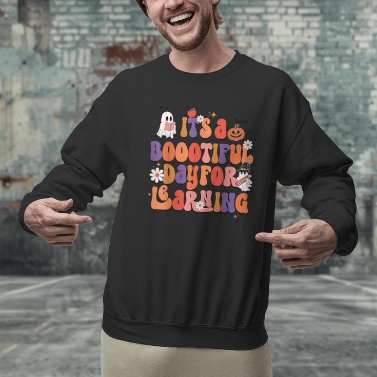 It's A Bootiful Day For Learning Cute Teacher Halloween Men Graphic Sweatshirt, gift for family, gift for coworker
