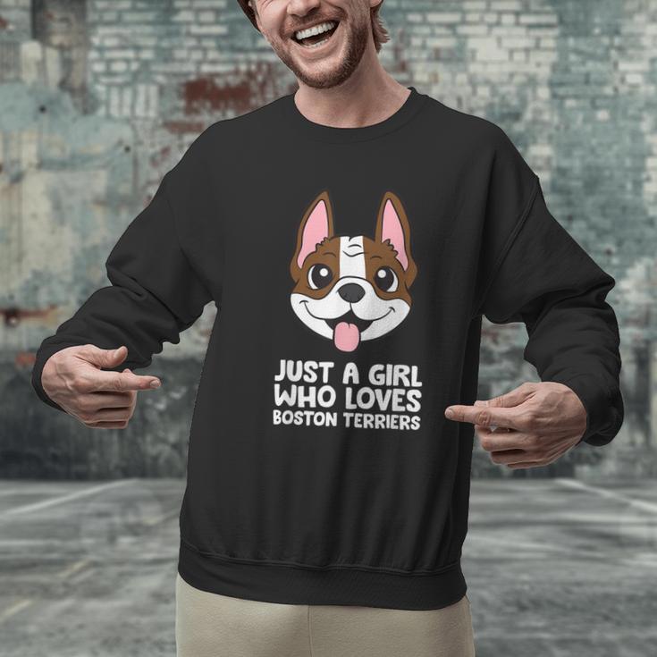 Just a Girl Who Loves Boston Terriers Men Graphic Sweatshirt, gift for family, gift for coworker