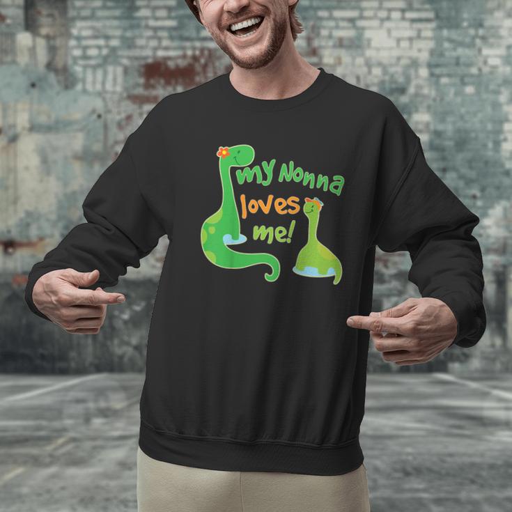 Kids My Nonna Loves Me Dinosaur Grandson Men Graphic Sweatshirt, gift for family, gift for coworker