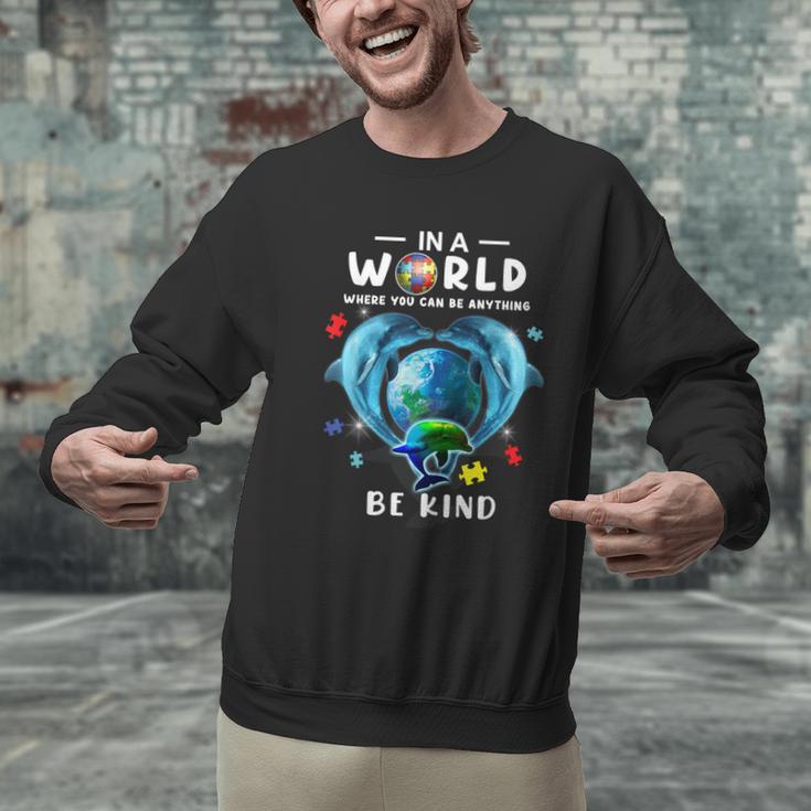 Be Kind Dolphin Autism Awareness Back To School Teacher Men Women Kids Men Graphic Sweatshirt, gift for family, gift for coworker Be Kind Dolphin Autism Awareness Back To School Teacher Men Women Kids Men Graphic Sweatshirt, gift for family, gift for coworker
