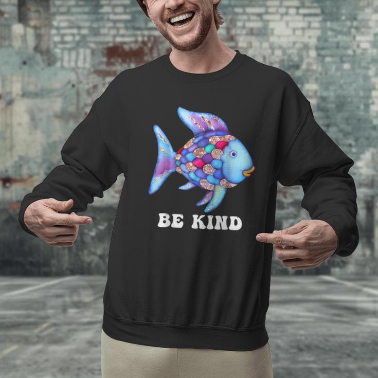 Be Kind Rainbow Fish Teacher Life Teaching Back To School Men Graphic Sweatshirt, gift for family, gift for coworker