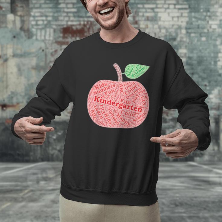 Kindergarten Apple Word Art For Teachers & Students Men Graphic Sweatshirt, gift for family, gift for coworker Kindergarten Apple Word Art For Teachers & Students Men Graphic Sweatshirt, gift for family, gift for coworker