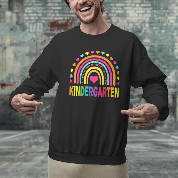 Kindergarten Rainbow Girls Boys Teacher Team Kinder Squad Men Graphic Sweatshirt, gift for family, gift for coworker Kindergarten Rainbow Girls Boys Teacher Team Kinder Squad Men Graphic Sweatshirt, gift for family, gift for coworker