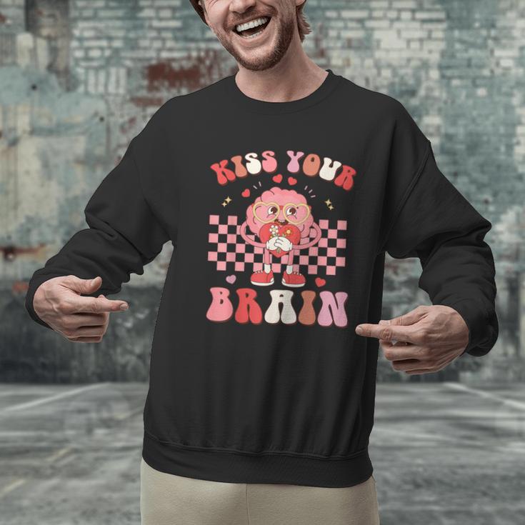 Kiss Your Brain Valentines Test Day Teacher Squad Kids Men Graphic Sweatshirt, gift for family, gift for coworker Kiss Your Brain Valentines Test Day Teacher Squad Kids Men Graphic Sweatshirt, gift for family, gift for coworker