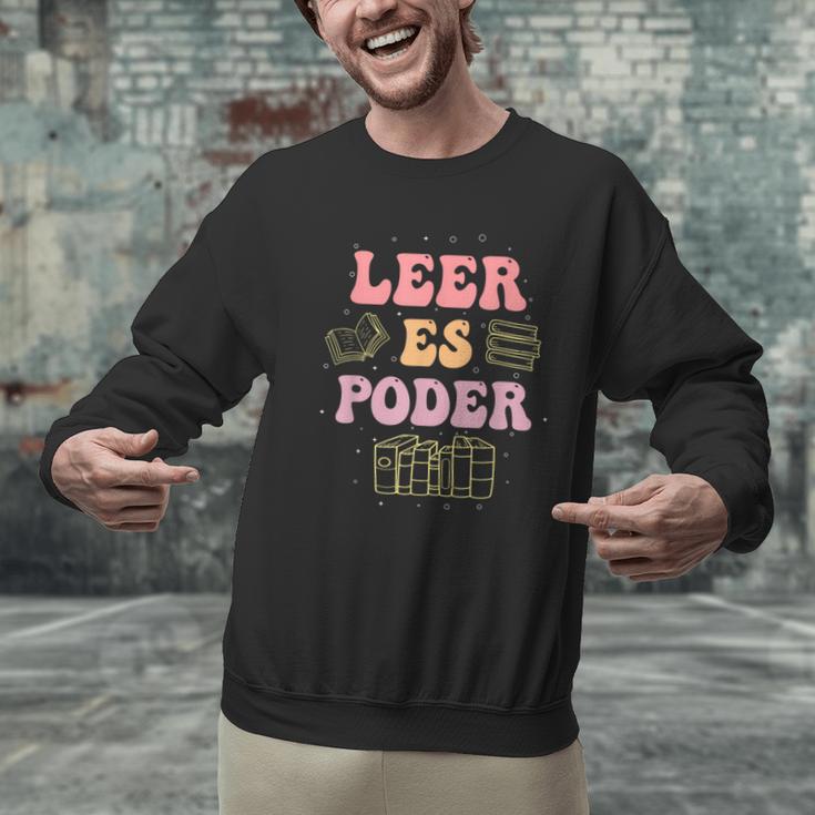 Leer Es Poder Groovy Spanish Teacher Bilingual Maestra Men Women Men Graphic Sweatshirt, Groovy Teacher Sweatshirts, gift for family, gift for coworker Leer Es Poder Groovy Spanish Teacher Bilingual Maestra Men Women Men Graphic Sweatshirt, Groovy Teacher Sweatshirts, gift for family, gift for coworker