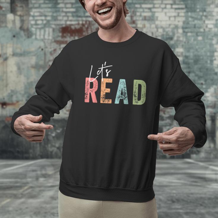 Let's Read Book Nerd Reading Book Lover Librarian Teacher Men Graphic Sweatshirt, gift for family, gift for coworker