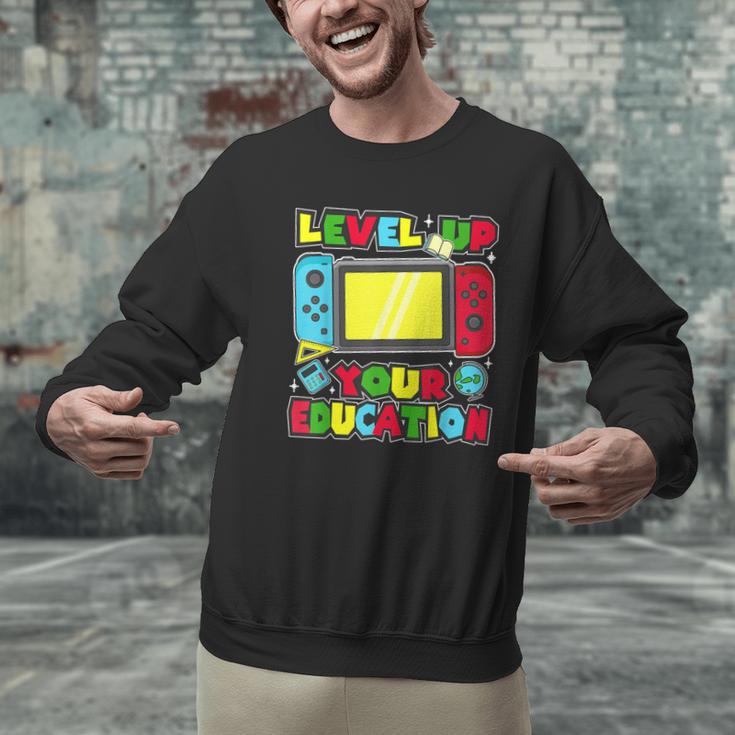 Level Up Your Education Gaming Inspired Teacher Gamers Men Graphic Sweatshirt, gift for family, gift for coworker Level Up Your Education Gaming Inspired Teacher Gamers Men Graphic Sweatshirt, gift for family, gift for coworker