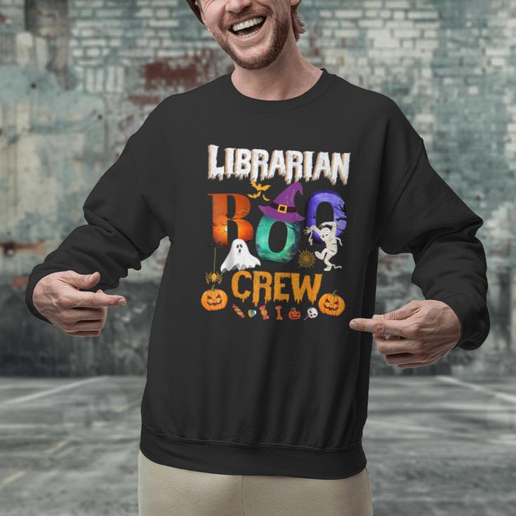 Librarian Boo Crew Teacher Student Halloween Costume Men Graphic Sweatshirt, gift for family, gift for coworker