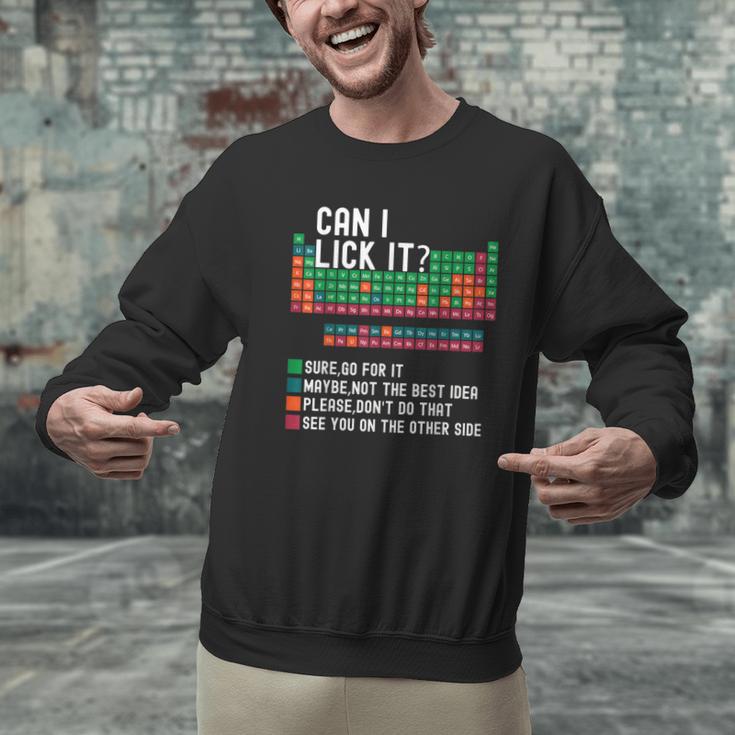 Can I Lick It Periodic Table Science Teacher Chemistry Men Graphic Sweatshirt, Science Teacher Sweatshirts, gift for family, gift for coworker