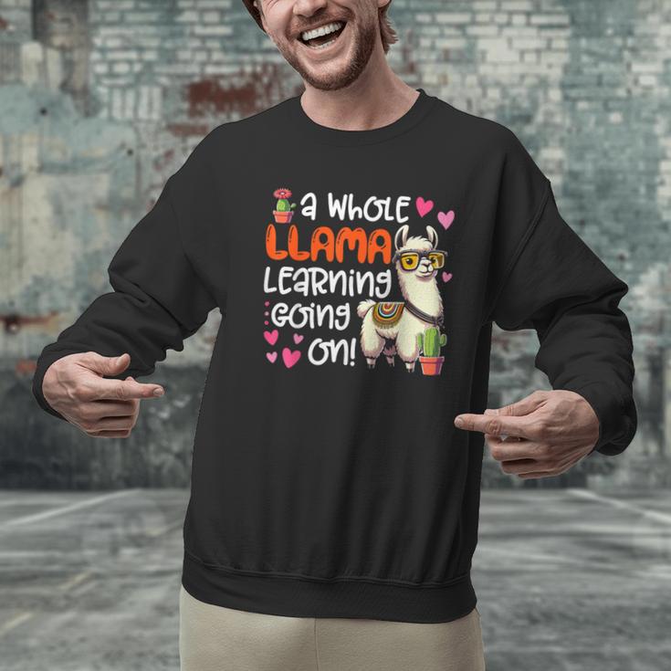 Llama Learning Teachers Students Alpaca Lover Back To School Men Graphic Sweatshirt, gift for family, gift for coworker Llama Learning Teachers Students Alpaca Lover Back To School Men Graphic Sweatshirt, gift for family, gift for coworker