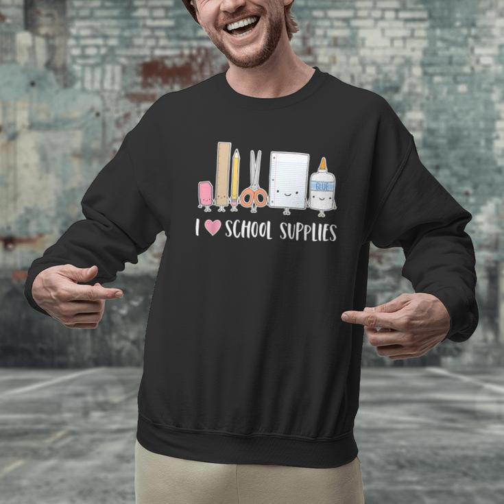 I Love School Supplies Teacher Shirt Men Graphic Sweatshirt, gift for family, gift for coworker I Love School Supplies Teacher Shirt Men Graphic Sweatshirt, gift for family, gift for coworker