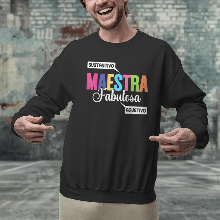 Maestra Fabulosa Bilingual Spanish Espanol Teacher School Men Graphic Sweatshirt, gift for family, gift for coworker