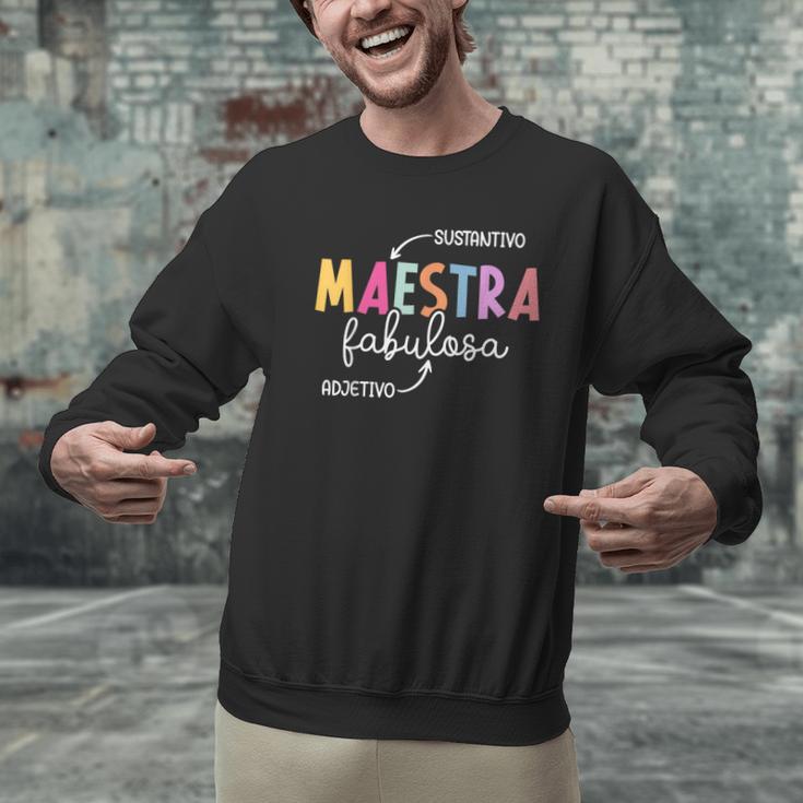Maestra Fabulosa Maestra De EspañOl Spanish Teacher Men Graphic Sweatshirt, gift for family, gift for coworker