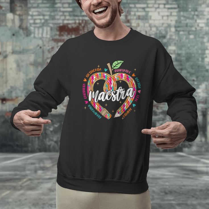 Maestra Pencil Spanish Teacher Bilingual 100 Days Of School Men Graphic Sweatshirt, gift for family, gift for coworker Maestra Pencil Spanish Teacher Bilingual 100 Days Of School Men Graphic Sweatshirt, gift for family, gift for coworker
