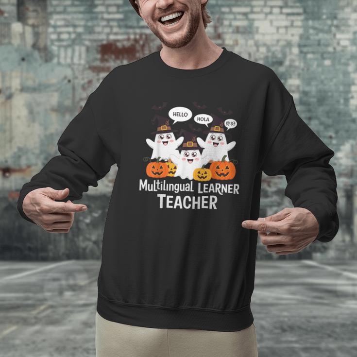 Multilingual Learner Teacher Spooky Halloween ESL Teacher Men Graphic Sweatshirt, Esl Teacher Sweatshirts, gift for family, gift for coworker Multilingual Learner Teacher Spooky Halloween ESL Teacher Men Graphic Sweatshirt, Esl Teacher Sweatshirts, gift for family, gift for coworker