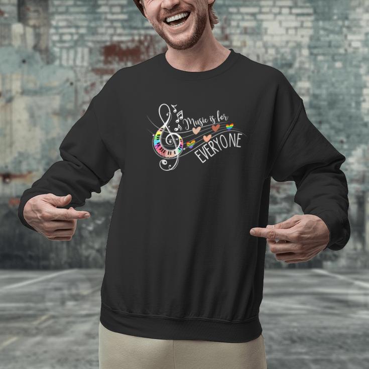 Music Is For Everyone Music Teacher Men Graphic Sweatshirt, gift for family, gift for coworker Music Is For Everyone Music Teacher Men Graphic Sweatshirt, gift for family, gift for coworker