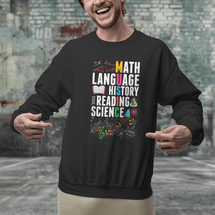 Music Teacher Music Math Language History Reading Science Men Graphic Sweatshirt, History Teacher Sweatshirts, Science Teacher Sweatshirts, gift for family, gift for coworker Music Teacher Music Math Language History Reading Science Men Graphic Sweatshirt, History Teacher Sweatshirts, Science Teacher Sweatshirts, gift for family, gift for coworker