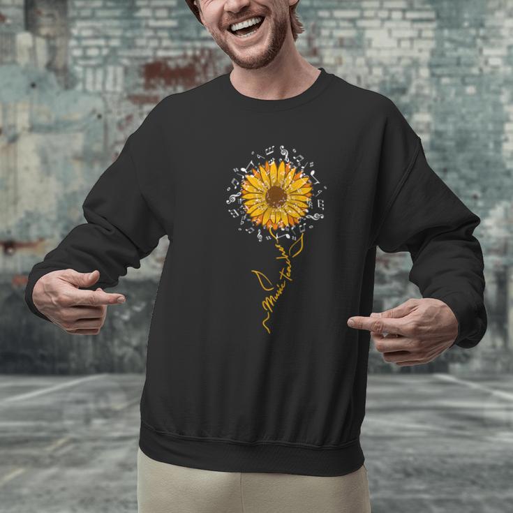 Music Teacher Shirt Sunflower Music Notes Musician Singer Men Graphic Sweatshirt, gift for family, gift for coworker
