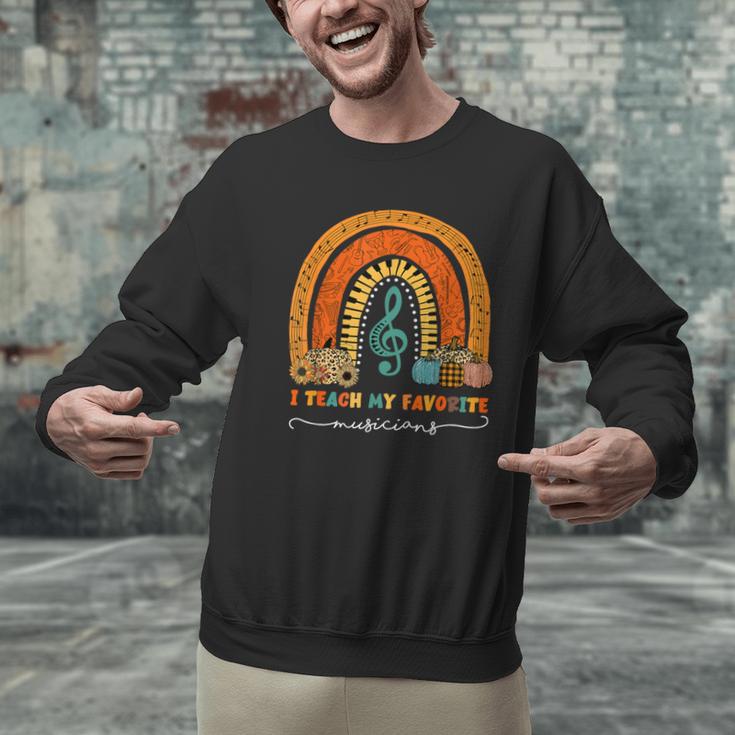 Music Teacher I Teach My Favorite Musicians Autumn Rainbow Men Women Men Graphic Sweatshirt, gift for family, gift for coworker