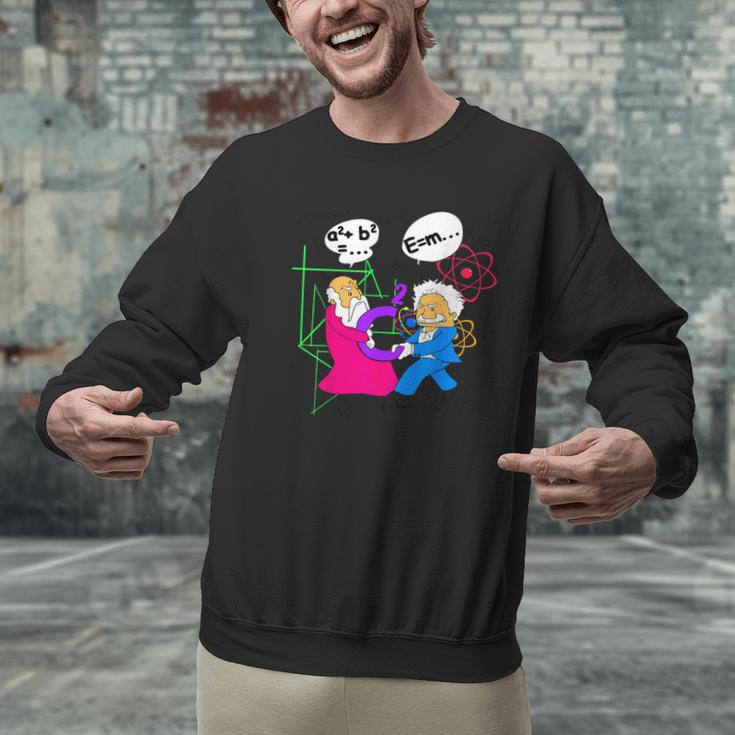 Nerdy Pythagoras Fighting Over C Squared Math Teacher Men Graphic Sweatshirt, gift for family, gift for coworker