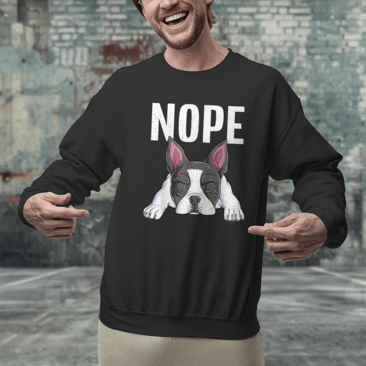 Nope Boston Terrier Puppy Dog Bostie Lover Men Women Girls Kids Men Graphic Sweatshirt, gift for family, gift for coworker