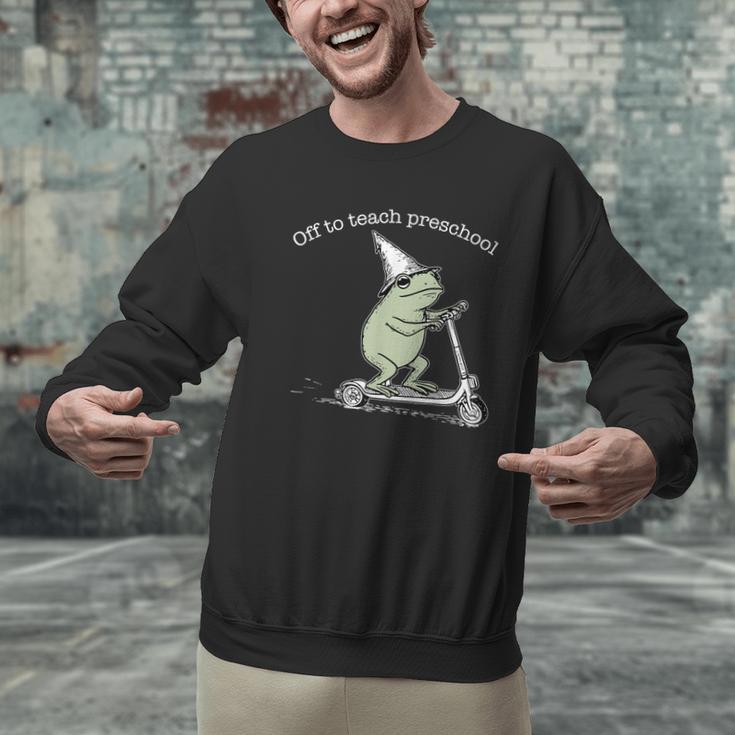 Off To Teach Preschool Pre-K Teacher Back To School Frog Men Graphic Sweatshirt, gift for family, gift for coworker Off To Teach Preschool Pre-K Teacher Back To School Frog Men Graphic Sweatshirt, gift for family, gift for coworker