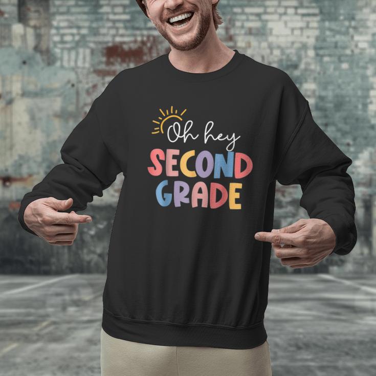 Oh Hey Second Grade First Day Of Teacher Girls Boys Kids Men Graphic Sweatshirt, First Grade Teacher Sweatshirts, gift for family, gift for coworker