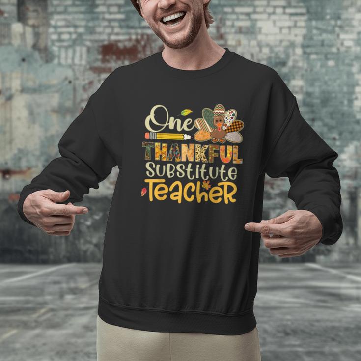 One Thankful Substitute Teacher Turkey Leopard Thanksgiving For Men Women Men Graphic Sweatshirt, gift for family, gift for coworker One Thankful Substitute Teacher Turkey Leopard Thanksgiving For Men Women Men Graphic Sweatshirt, gift for family, gift for coworker