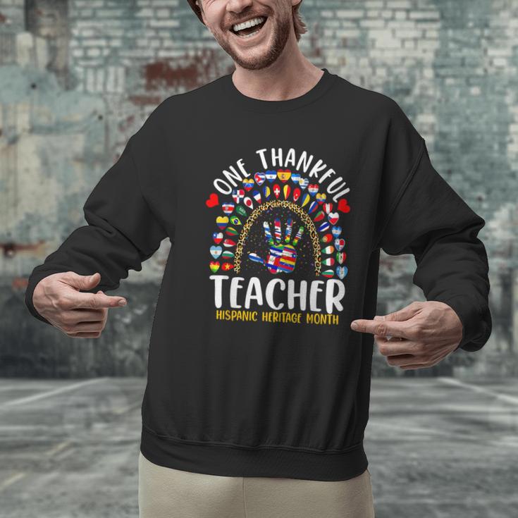 Hispanic Heritage Month One Thankful Teacher Rainbow Men Graphic Sweatshirt, gift for family, gift for coworker